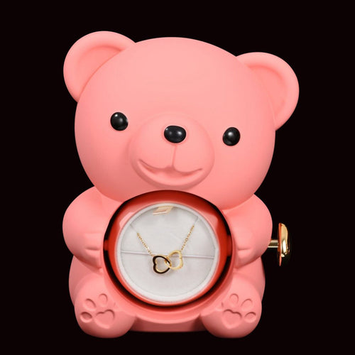 Eternal Rose Bear W /Engraved Necklace
