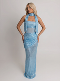 Rhinestone Bodycon Maxi Dress
